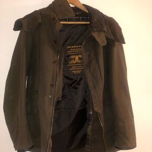 Barbour Medium waxed coat.